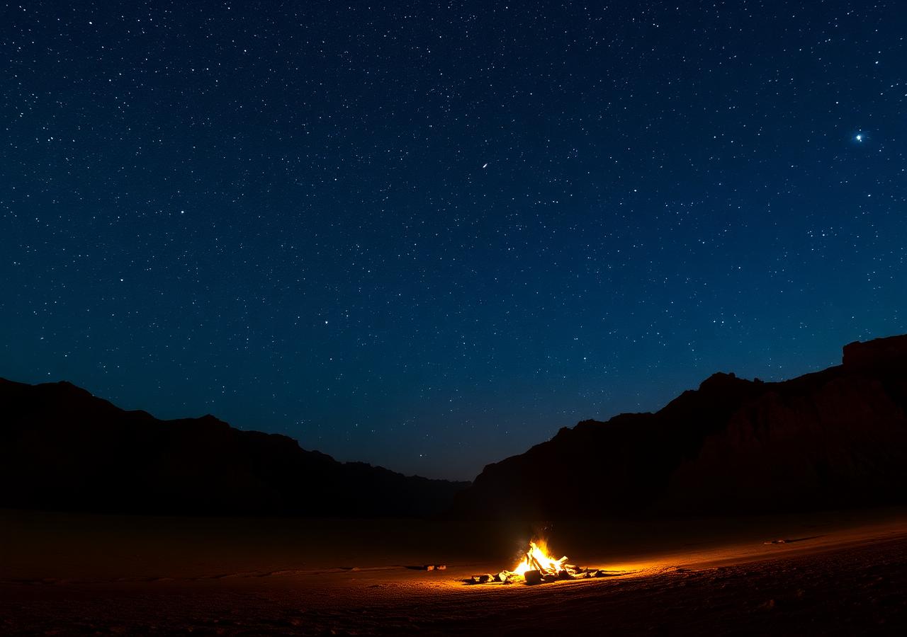 Star-filled night sky above the Sinai desert