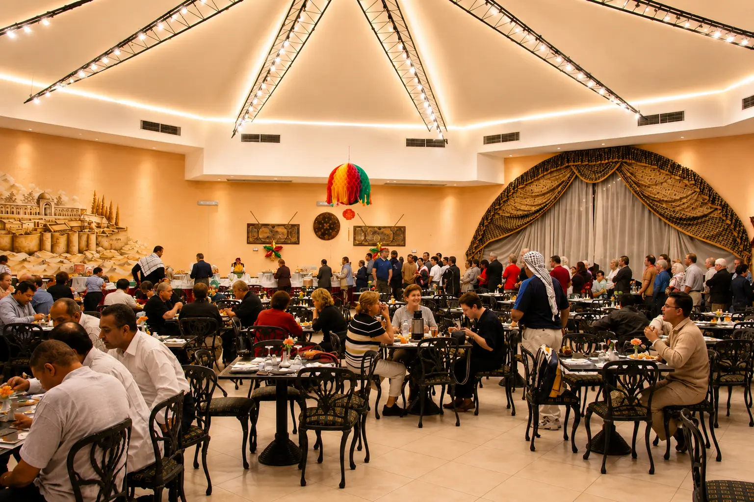 Main restaurant buffet at Morgenland Village